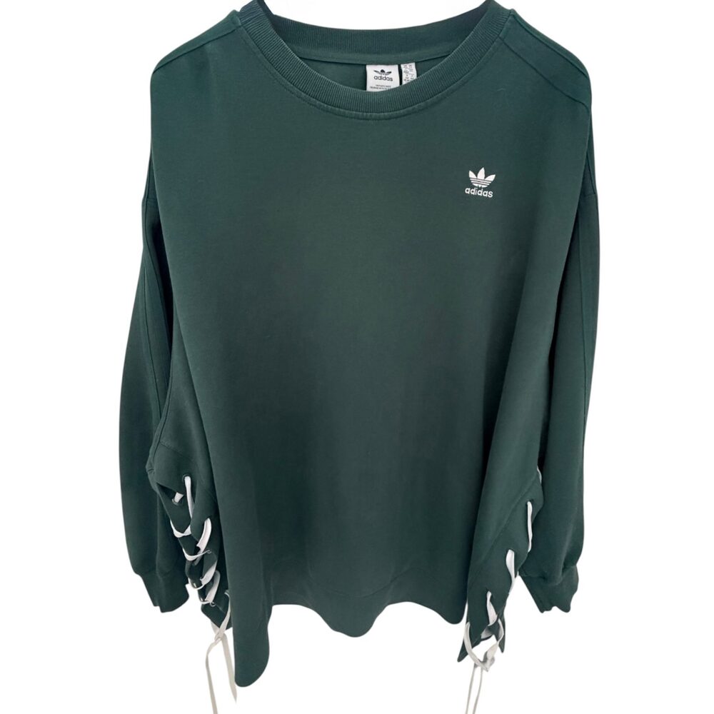 adidas Green Adicolor Lace-Up Sweatshirt Sweatshirt Women's 4X